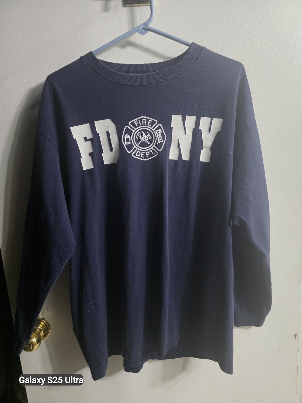 Delta Pro Weight Navy T-Shirt with Red Trim Logo